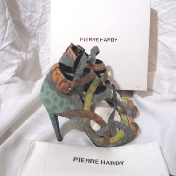 NEW PIERRE HARDY High Heel Shoe Strappy Sandal 37 WTSNAKE MULTICO - Picture 2 of 7